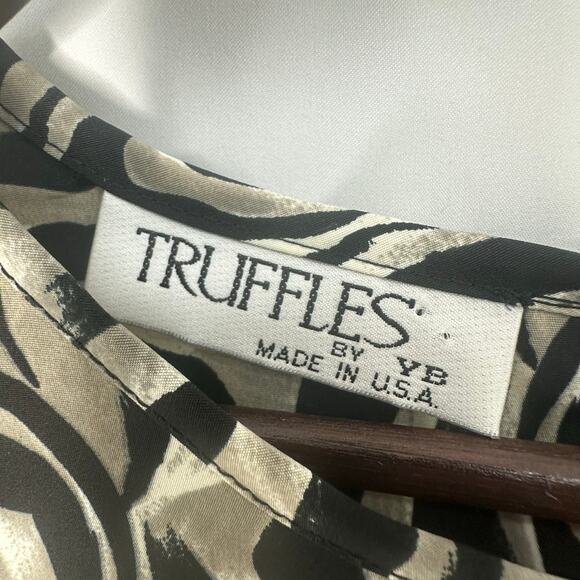Vintage Truffles Zebra Print Blouse XXL Boxy 80s 90s Glam Mob Wife Aesthetic - Picture 3 of 4